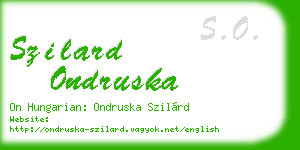 szilard ondruska business card