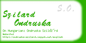 szilard ondruska business card